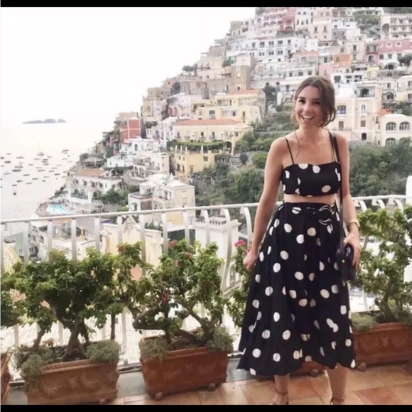 Free People Coco Cabana Set Crop Top & Skirt Polka Dot size 0 - Picture 3 of 6